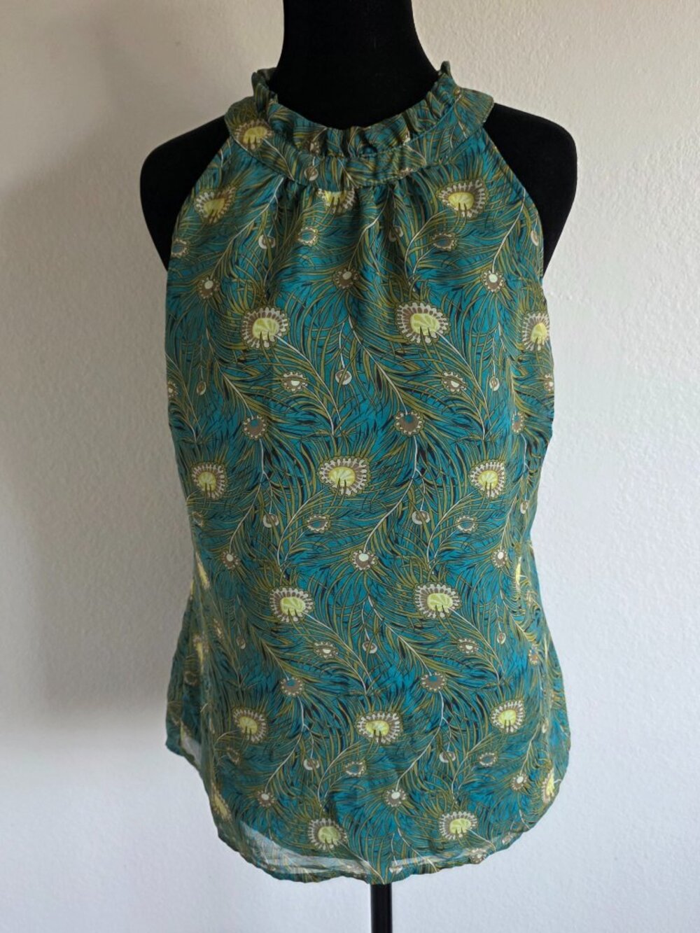 Liberty of London for Target Halter Neck Top "Hera" Peacock Feather Print Size M